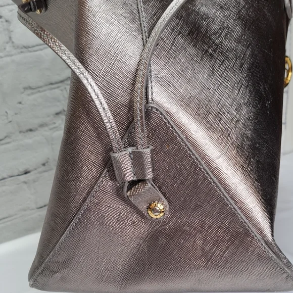 HENRI BENDEL LARGE 'METALLIC' LEATHER TOTE BAG STUDDED SIDES - Picture 8 of 16